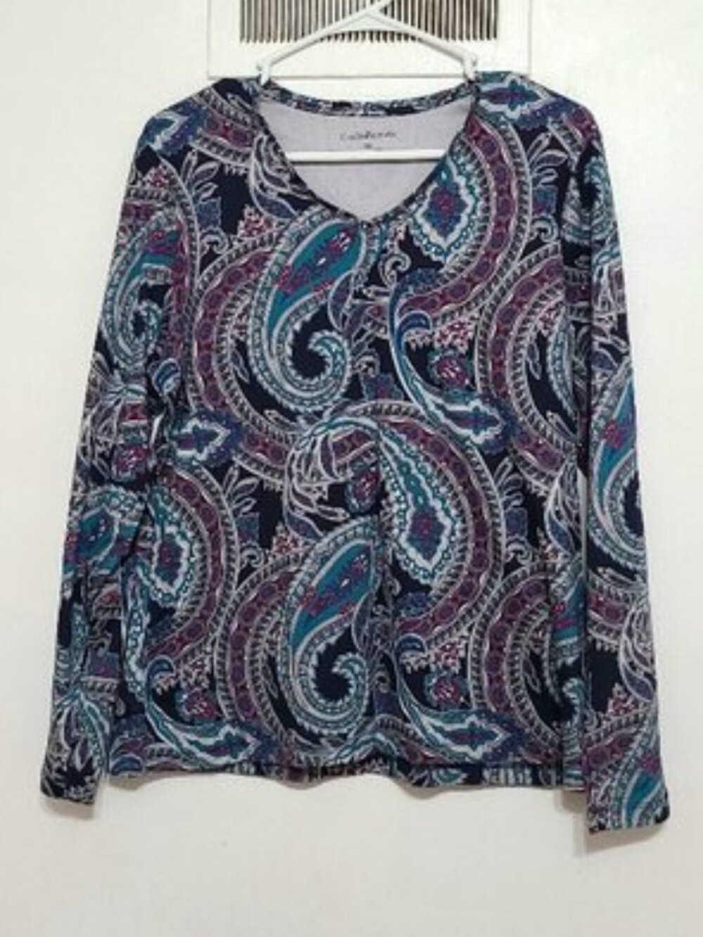 Embroidered Paisley Long Sleeve Shirt
